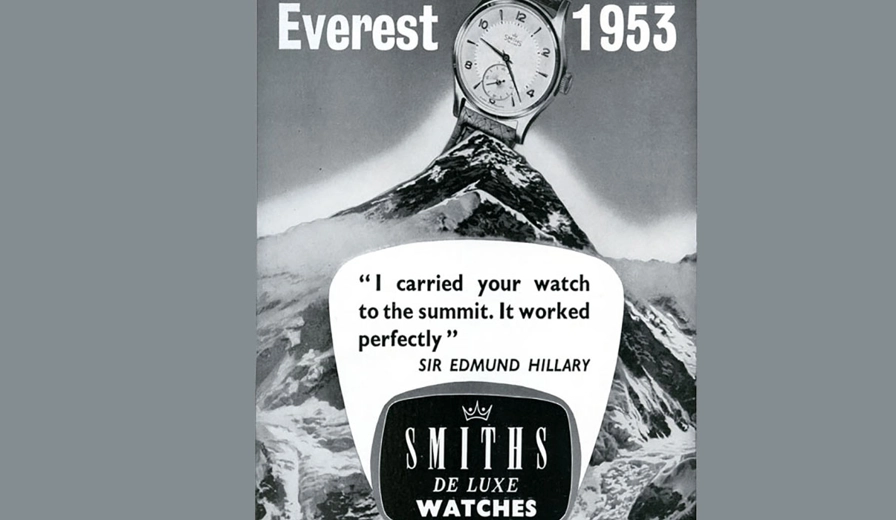 Smiths History 1953 Smiths De Luxe Watch Edmund Hillary Everest Advert