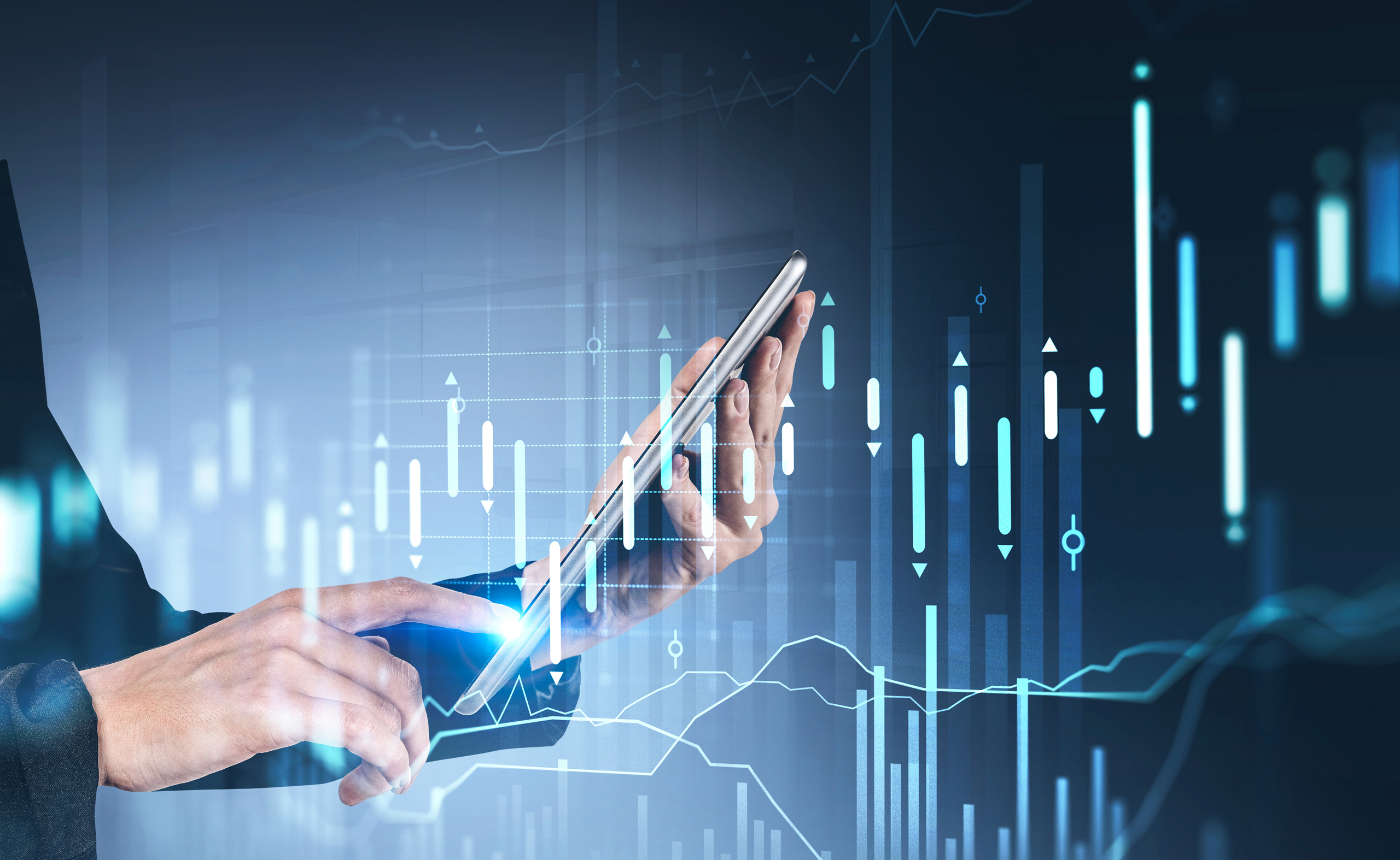 Hand Using Tablet Graphs Abstract