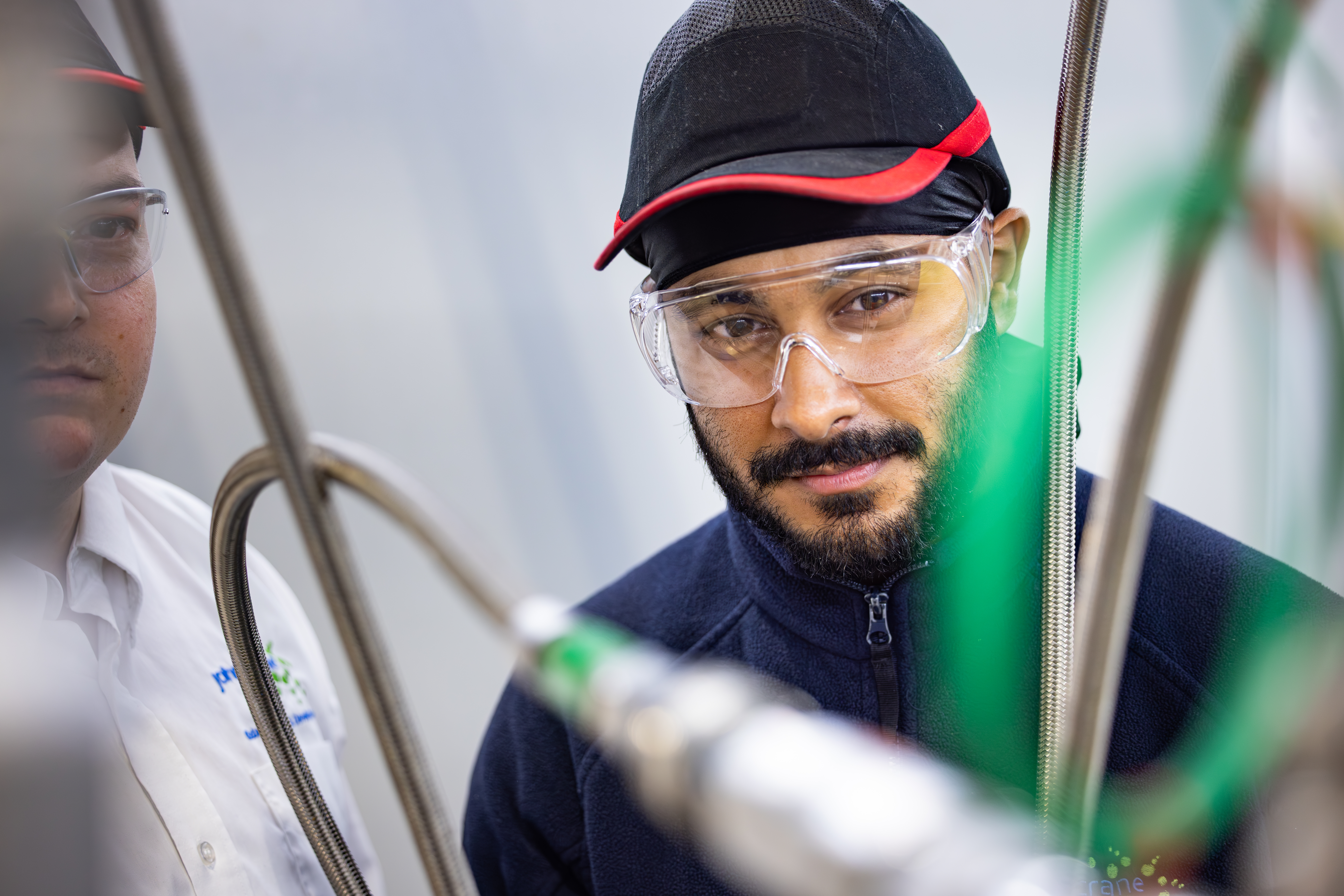 John Crane Employee Wearing Safety Goggle