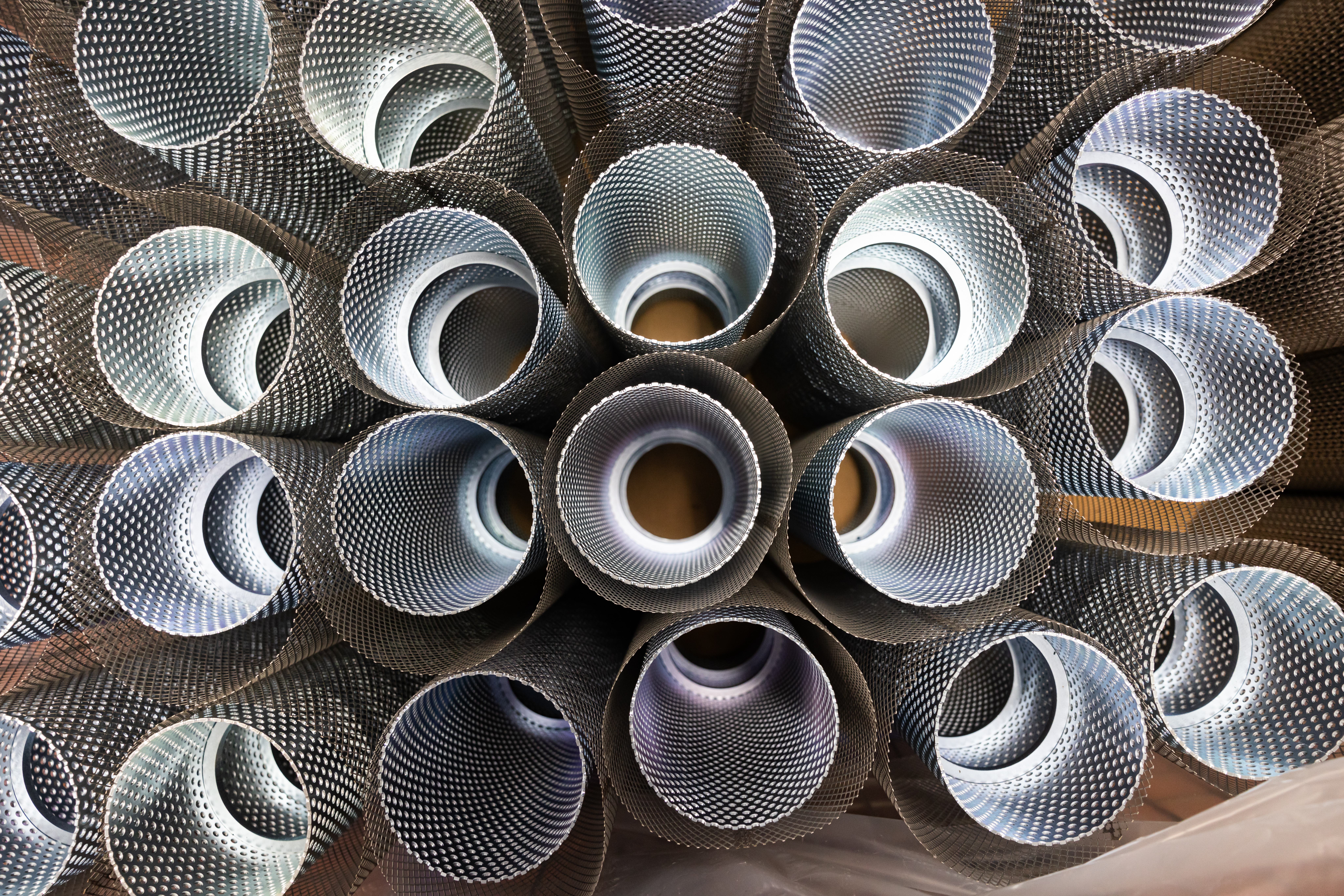 Abstract View Of Metal Cylinders
