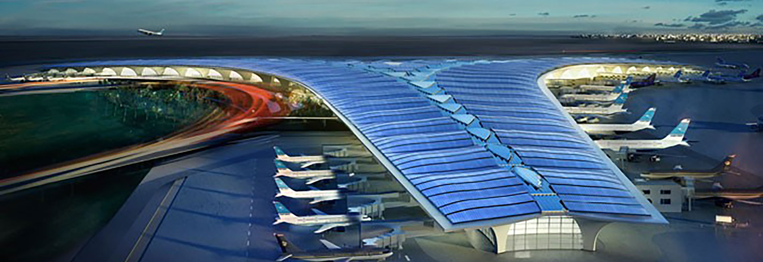 Kuwait airport at night